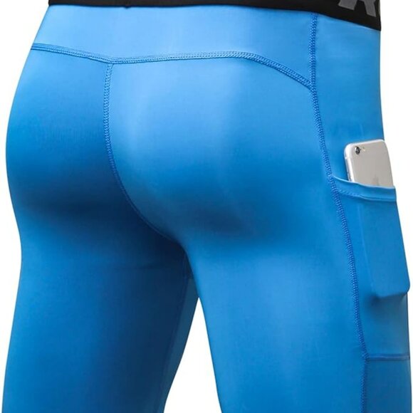 NWT Men’s Pocket Compression Shorts XL – Blue | Running, Workout, Athletic Gear - Picture 5 of 5